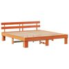 vidaXL Bed Frame with Headboard Wax Brown 180 x 200 cm Solid Pine Wood
