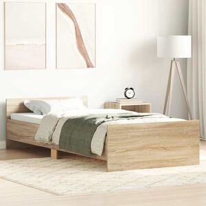 vidaXL Bed Frame without Mattress Sonoma Oak 90x200 cm Engineered Wood