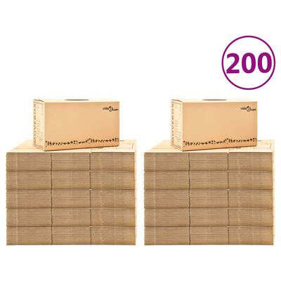 vidaXL Moving Boxes Carton XXL 200 pcs 60x33x34 cm