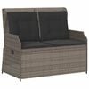 vidaXL Garden Bench Grey Poly Rattan