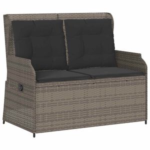 vidaXL Garden Bench Grey Poly Rattan