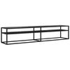 vidaXL TV Cabinet Black Marble 200x40x40.5 cm Tempered Glass
