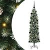 vidaXL Artificial Slim Christmas Tree Green and White 150 cm