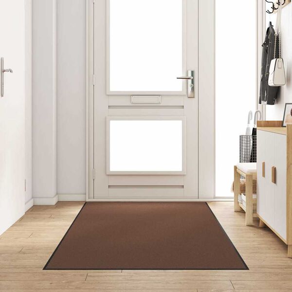 vidaXL Doormat Brown and Black 120 x 250 cm Polypropylene and vinyl