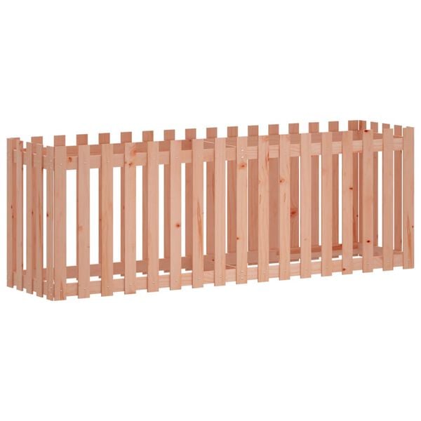 vidaXL Garden Raised Bed with Fence Design 200x50x70 cm Solid Wood Douglas