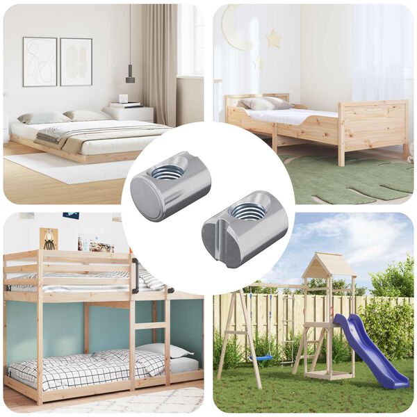 vidaXL Barrel Nuts 2 pcs Silver M6 x 13 mm Metal