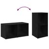 vidaXL TV Cabinet Set 2 pcs Black Oak 37 x 35 x 72 cm Engineered Wood