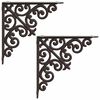 vidaXL Wall Shelf Brackets 2 pcs Antique Brown 9.5 x 9.5 x 3 cm Steel