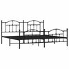 vidaXL Metal Bed Frame without Mattress with Footboard Black 193x203cm