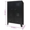vidaXL Wardrobe Metal Industrial Style 67x35x107 cm Black