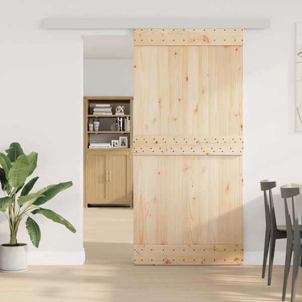 vidaXL Sliding Door Hardware Kit 200 cm Aluminium Alloy Sliver