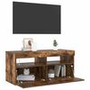 vidaXL TV Cabinet with LED Lights Smoked Oak 90x35x40 cm