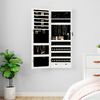 vidaXL Mirror Jewellery Cabinet with LED Lights Wall Mounted White