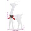 vidaXL Christmas Reindeers 6 pcs White Cold White Mesh