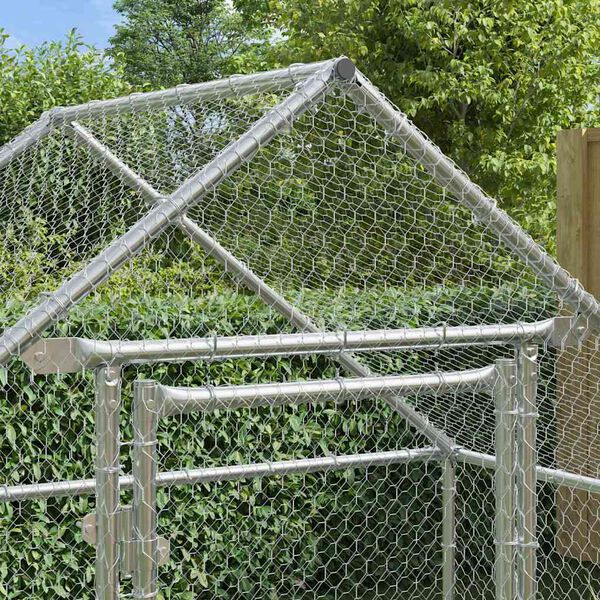 vidaXL Chicken Cage Silver 170 x 100 x 177 cm Galvanised Steel
