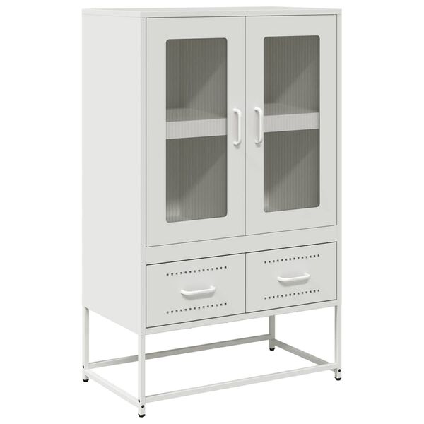 vidaXL Highboard White 68x39x111.5 cm Steel