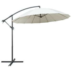 vidaXL Hanging Garden Parasol White 3 m Aluminium Pole