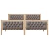 vidaXL Bed Frame with Headboard Taupe 160 x 200 cm Solid Pine Wood