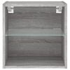 vidaXL Bedside Cabinet with LED Lights Wall-mounted Grey Sonoma