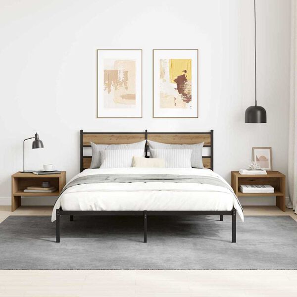 vidaXL Bedside Cabinet Artisan oak 40 x 40 x 30 cm Engineered wood