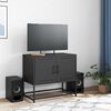 vidaXL TV Cabinet Black 68.5x39x60.5 cm Steel