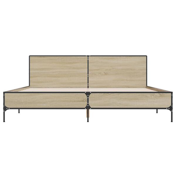 vidaXL Bed Frame without Mattress Sonoma Oak 200x200 cm