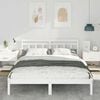 vidaXL Bed Frame White 150 x 200 cm Solid Pine Wood