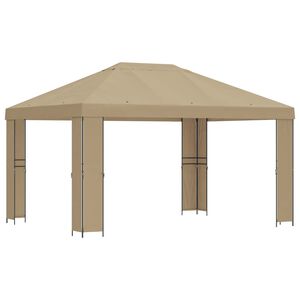 vidaXL Gazebo 4 x 3 m Beige Polyester and Steel 190 gsm