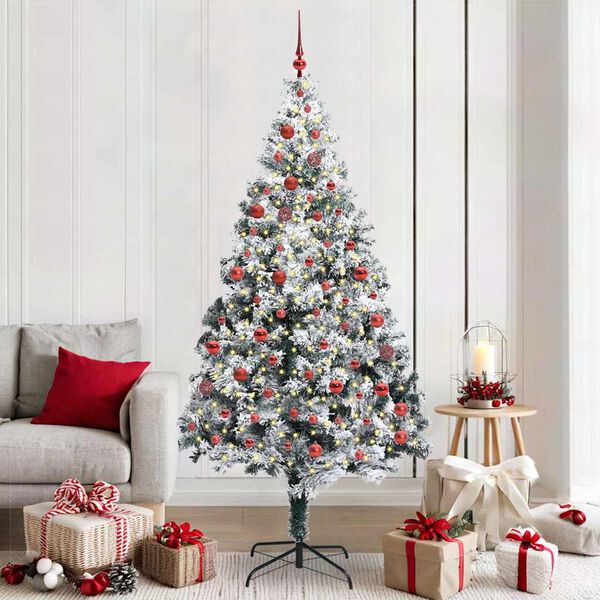 vidaXL Artificial Christmas Tree with 300 LEDs with Stand Green 210 cm