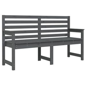 vidaXL Garden Bench Grey 159.5x48x91.5 cm Solid Wood Pine