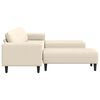 vidaXL Fabric Sofa with Cushion Cream 208 cm Corduroy fabric