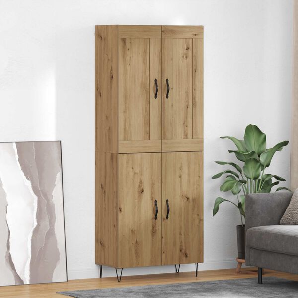 vidaXL Highboard Artisan Oak 69.5 x 34 x 180 cm Engineered Wood