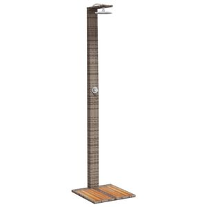 vidaXL Outdoor Shower Grey 50x55x224 cm Poly Rattan and Acacia Wood