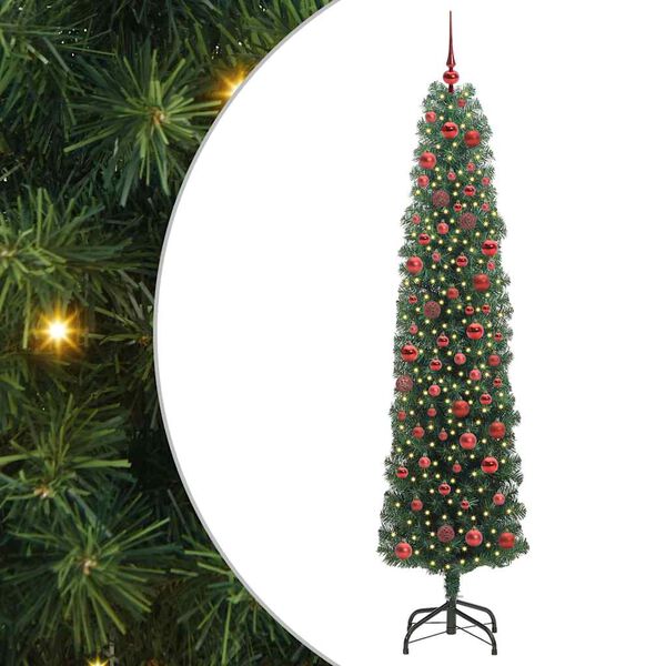 vidaXL Artificial Christmas Tree with 300 LEDs with Stand Green 180 cm