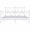 vidaXL Metal Bed Frame without Mattress with Footboard White 137x190cm