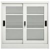 vidaXL Sliding Door Cabinet Light Grey 90x40x90 cm Steel