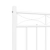 vidaXL Metal Bed Frame without Mattress with Footboard White 120x190cm