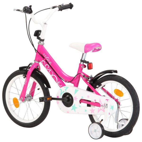 vidaXL Kids Bike 16 inch Black and Pink