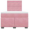 vidaXL Box Spring Bed with Mattress Pink 120x190 cm Small Double Velvet