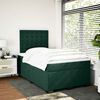 vidaXL Box Spring Bed with Mattress Dark Green 120x190 cm Small Double Velvet