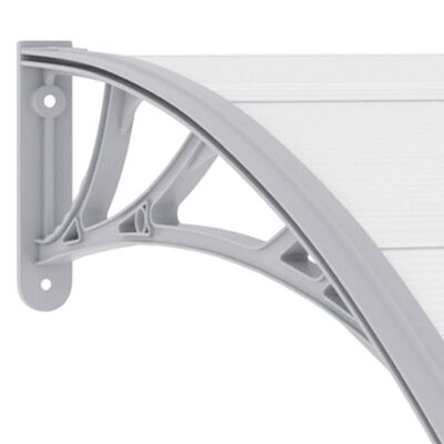 vidaXL Door Canopy Grey and Transparent 240x75 cm PC