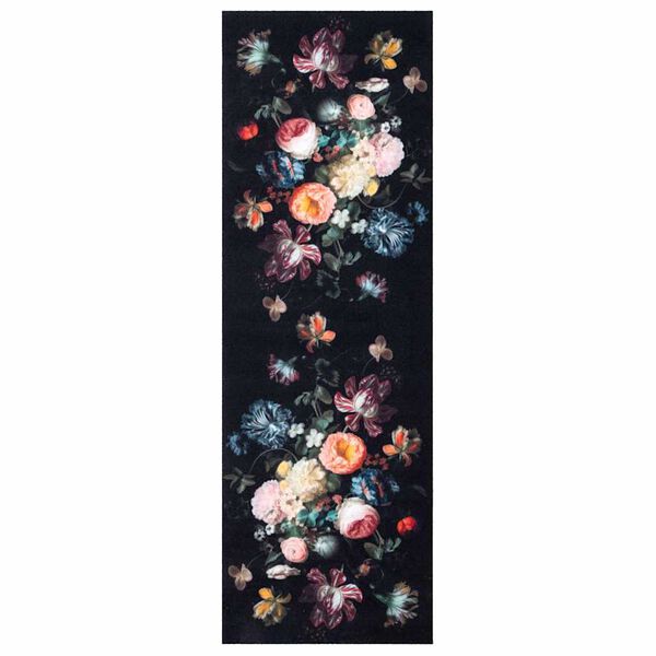 vidaXL Kitchen Rug Black 180 x 60 cm Velvet