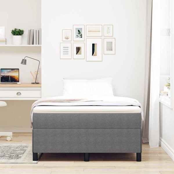 vidaXL Box Spring Bed Light Grey 120 x 200 cm Velvet
