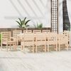 vidaXL 11 Piece Garden Dining Set Solid Wood Pine