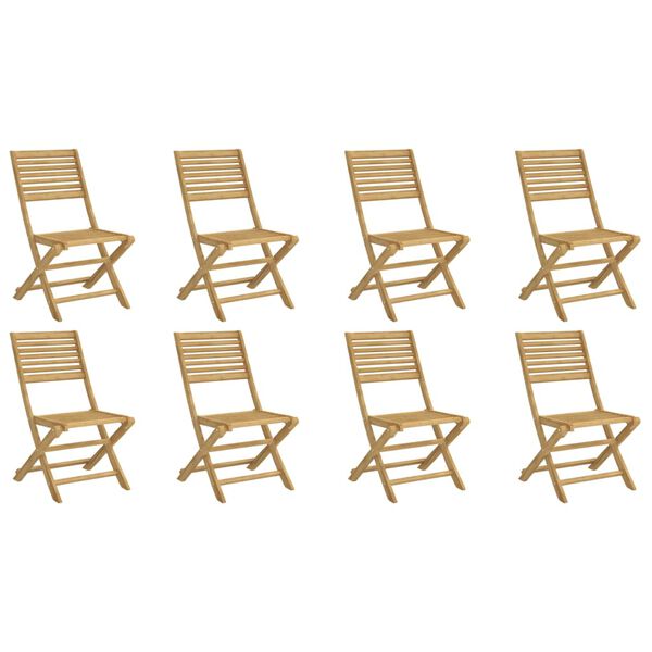 vidaXL Folding Garden Chairs 8 pcs 48.5x61.5x87 cm Solid Wood Acacia