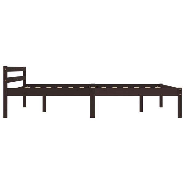 vidaXL Bed Frame without Mattress Dark Brown Solid Pine Wood 120x200 cm