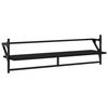 vidaXL 6 Piece Wall Shelf Set with Bars Black Engineered Wood