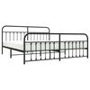 vidaXL Metal Bed Frame without Mattress with Footboard Black 193x203cm