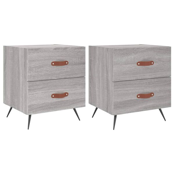 vidaXL Bedside Cabinets 2 pcs Grey Sonoma 40x35x47.5 cm Engineered Wood