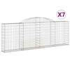 vidaXL Arched Gabion Baskets 7 pcs 300x30x100/120 cm Galvanised Iron
